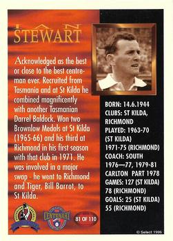 1996 Select AFL Hall of Fame #81 Ian Stewart Back